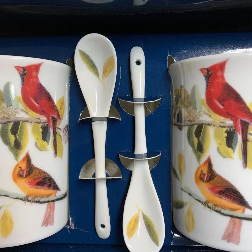 National Audubon Society Northern Cardinal Mug and Spoon Sets Godinger & Co